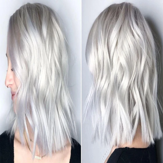Artificial White Hair — Loose Wave Straight Style