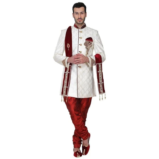 Banarsi Embroidery Sherwani — Silk fabric Party wear