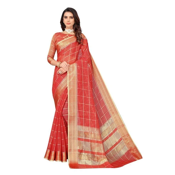 Checkered Women s Sarees — Vibrant Colours And Designs