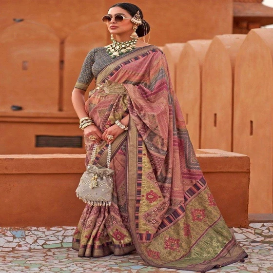 Printed Ethnic Silk Saree — Any Occasion Gorgeous Material