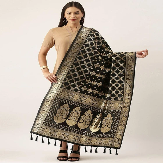 Fancy Designer Dupatta — Multicolor plain pattern
