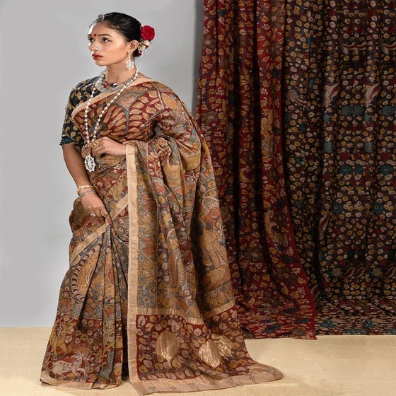 Pen Kalamkari Sarees — Multicolor printed pattern