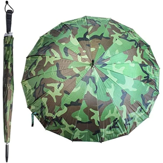 Army Print Umbrella — Polyester army green color