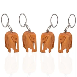 Wooden Elephant Keychain