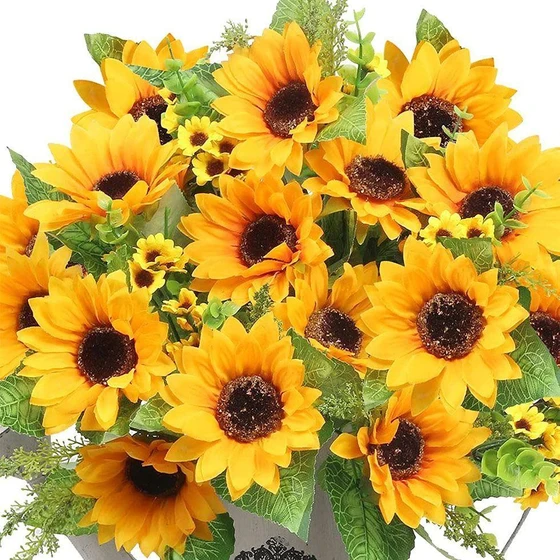 Artificial Sunflower Bunch — Decoration purpose yellow