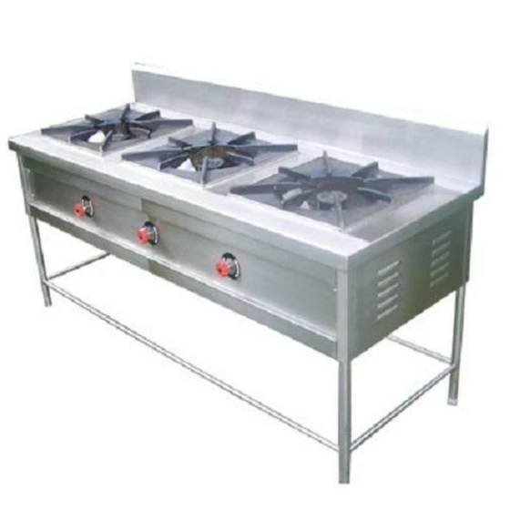 Commercial Light Gas Range — Silver color knob control