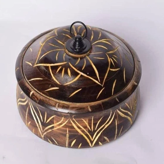 Wooden Hotpot Handicraft — Round polished finish