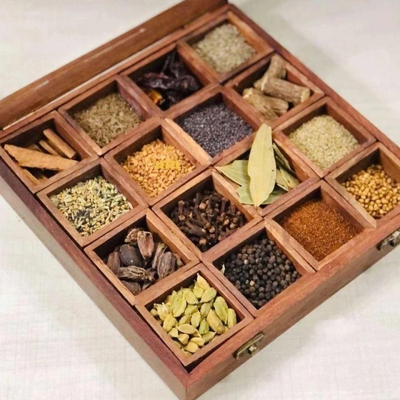 Wooden Spices Box — Container type square shape