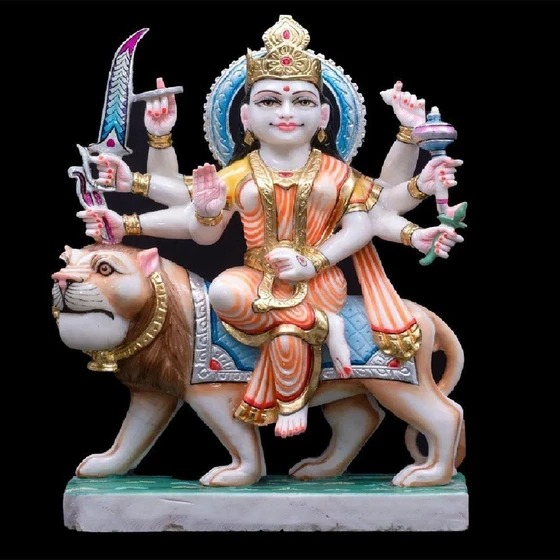 Durga Mata Statues — Multicolor marble material