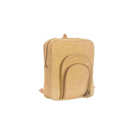 School Jute Bags — Natural cork color washable