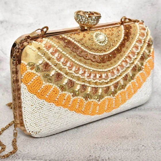 Beaded Embroidered Clutch — Wedding occasion