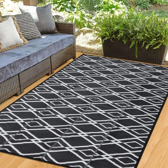 Black Reversible Mats — Square rectangular