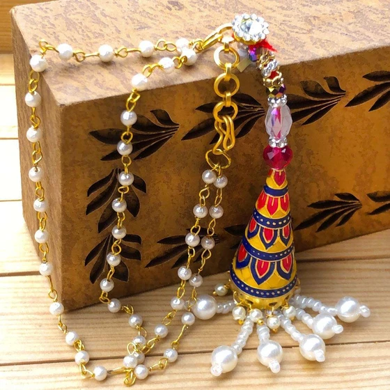 Lumba Bhabhi Rakhi — 20 cm length white color