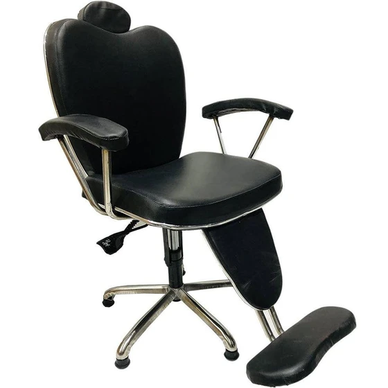 Black Parlour Chair — Headrest footrest salon use