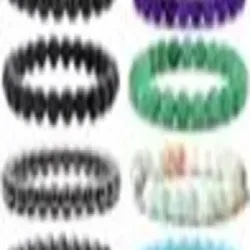Tanishka Export 8 MM Amethyst Stone Round Hand Bracelet, Color Black