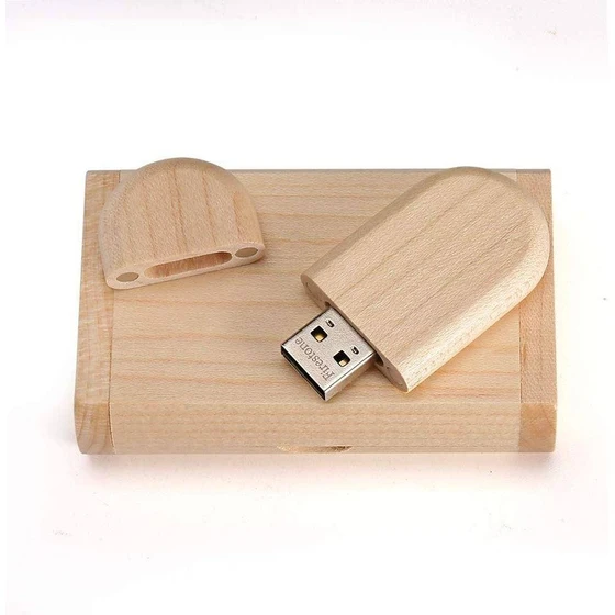 Wooden USB Flash Pen Drive — Brown color data storage use