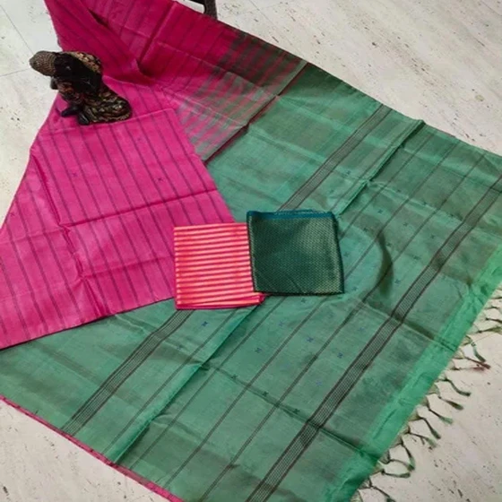 Banana Silk Sarees — Multicolor printed pattern