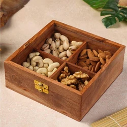 Square Wood Dry Fruit Box