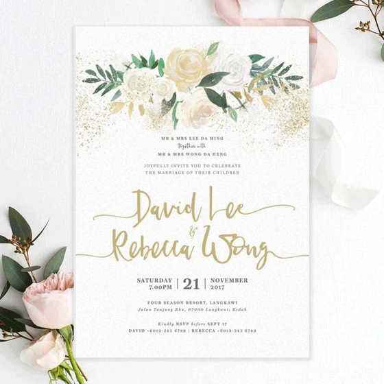 Orientation Wedding Card — Craft paper portrait shape