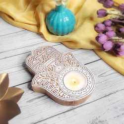 Tea Light Hamsa Holder