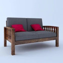 Plain Wooden Sofa 