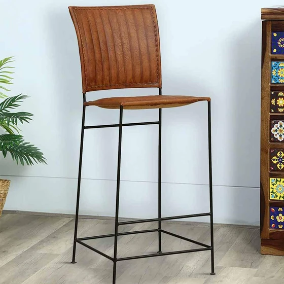 Leather Bar Stool — Plastic modern design style