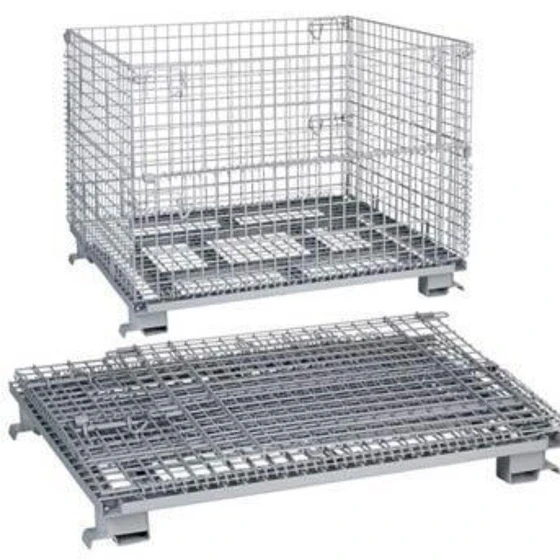 Foldable Wire Container — Durable stackable folding