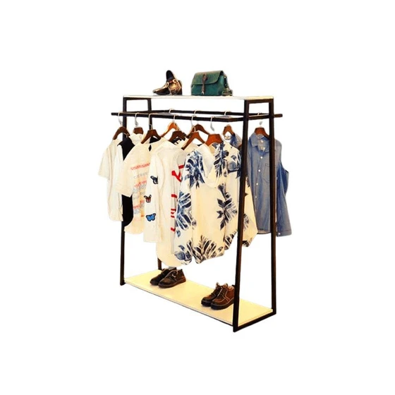 Garment Display Rack — Modern metal clothing shelf