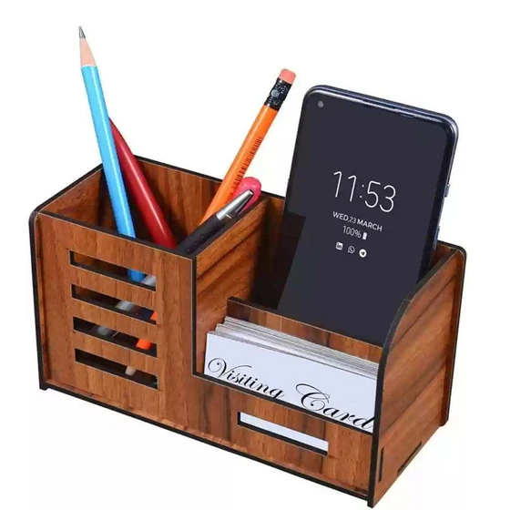 Wooden pen stand — Smooth surface easy to clean