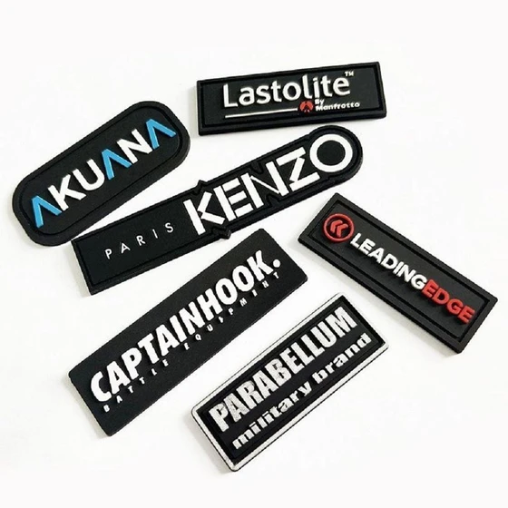 Black Silicone Labels — Rectanguler shape woven pattern
