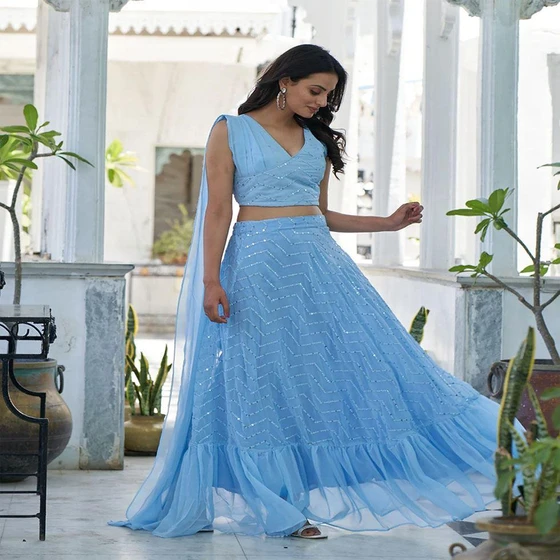 Ladies Lehenga Set — Different color dry clean wash