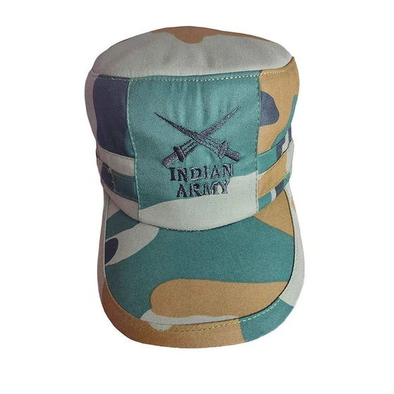 Printed Army Cap — Round shape cotton material