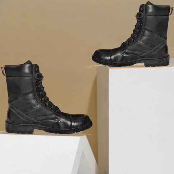 Cotton Fabric Army Shoes — Shiny look durable
