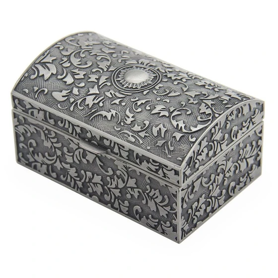 Metal Jewelry Box — Polished finishing, Silver Color
