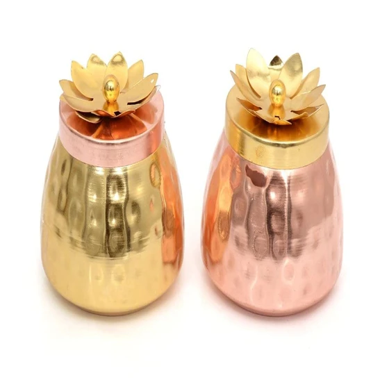 Gold Plated Jar — Fine Finish, Unique Design Feature