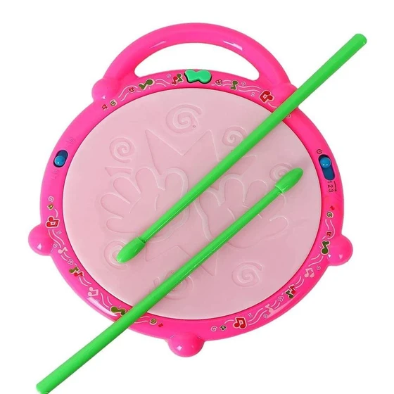 Kid Plastic Drum Toy — Round, multicolor, light weight