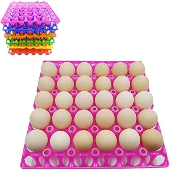 Holes Eggs Trays — Red color, plastic materials