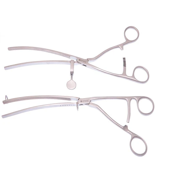 Curved Twin Clamp — Stainless steel material, silver