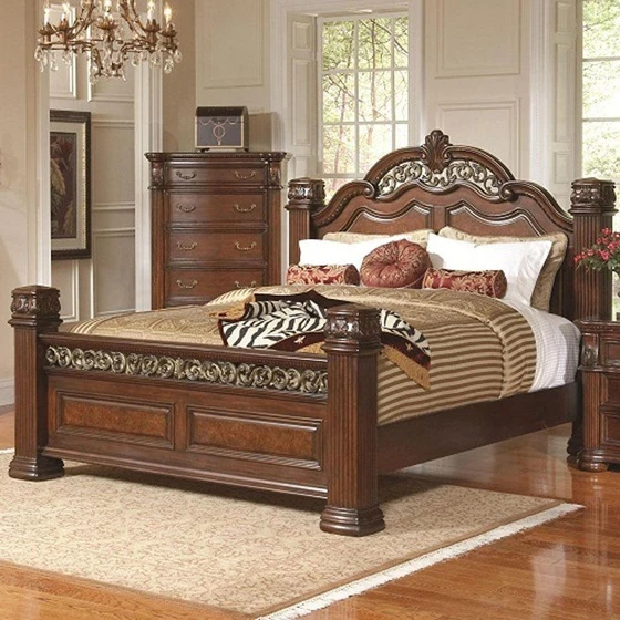 Wooden Antique Bed — Upholestry and polished