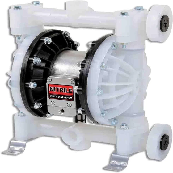 Pneumatic Double Pump — Silver color, three phase