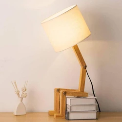 Wood Wedge Base Lamp
