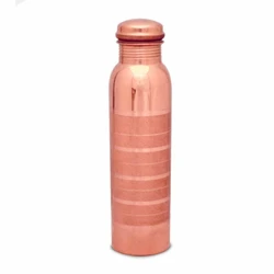 Round Copper Beer Bottle, Lacquered coating, matte