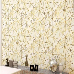 Golden Pvc Wallpaper, Fade resistant, high glossy