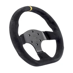 Flat Bottom Steering Wheel, Leather material, reinforced