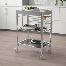 Steel Kitchen Trolley, Rack that is not foldable