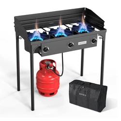 Three Burner Camping Stove, Temperature control knobs