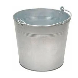 Round metal bucket