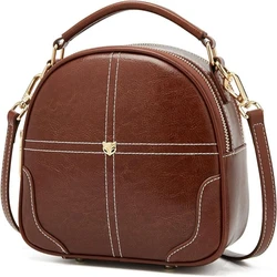 Zipper Leather Handbag