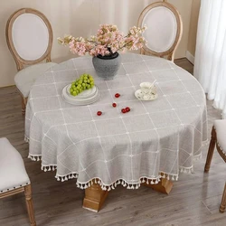 Embroidered Brown Table Cover