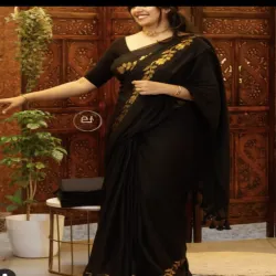 Beautiful Zari weaving design border pure mul cotton saree with Blouse Piece